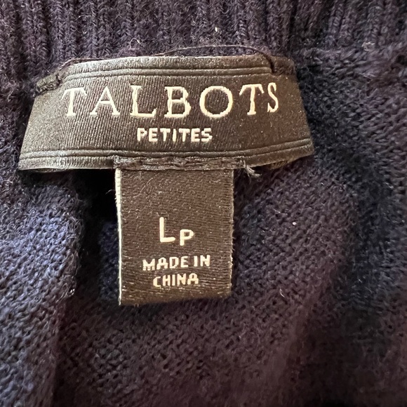 Talbots Navy Blue Polka Dot Lightweight Sweater - Picture 10 of 11